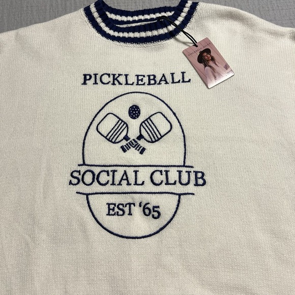 Sincerely Jules Sweaters - Sincerely Jules Pickleball Social Club Sweater Cotton Knit Preppy (Sporty)